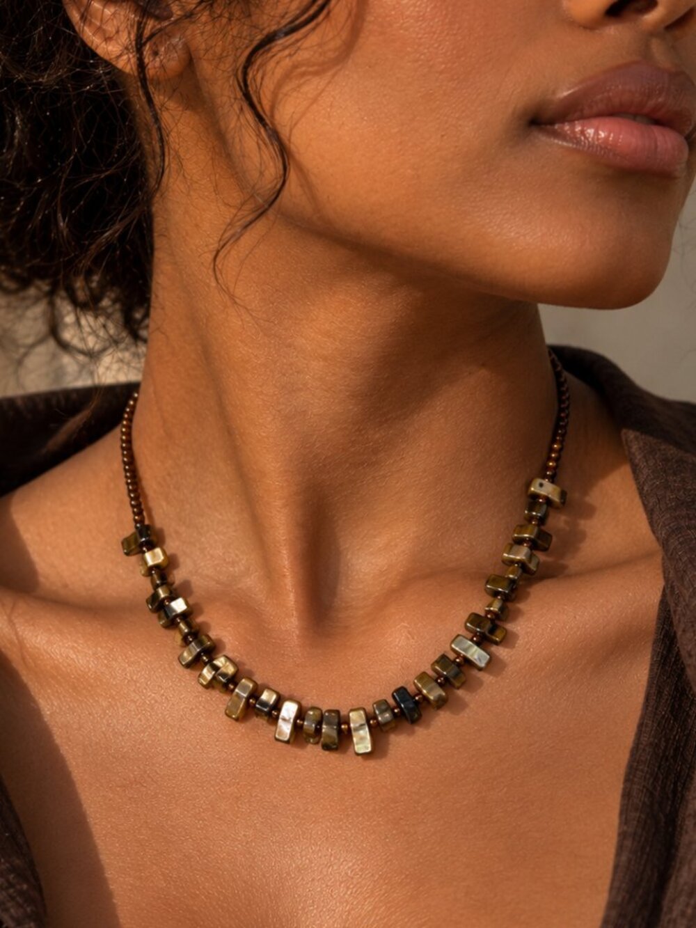 Iridescent Shell Necklace – Unisex – 3 Colors – NWT